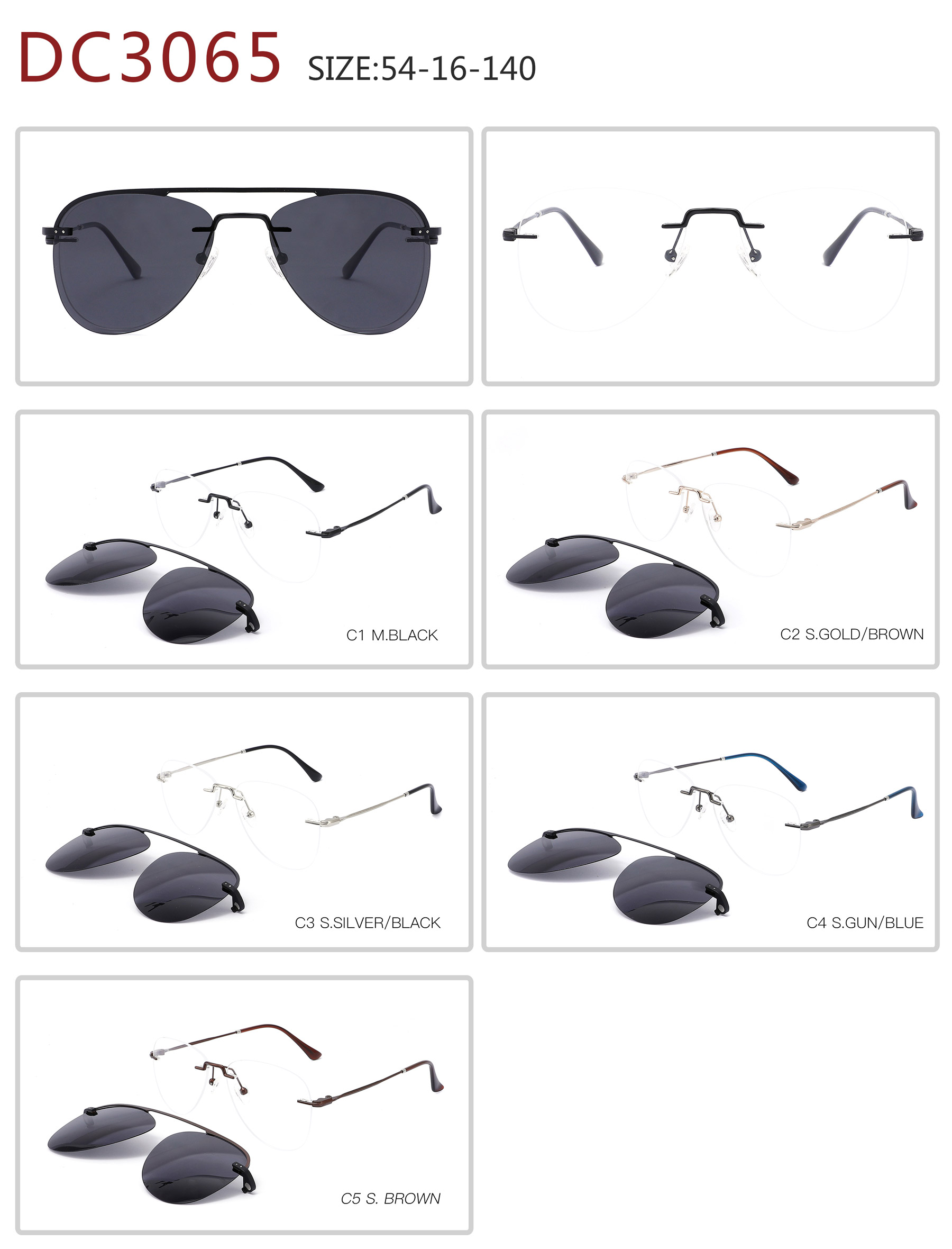 DC3065  Rimless stainle