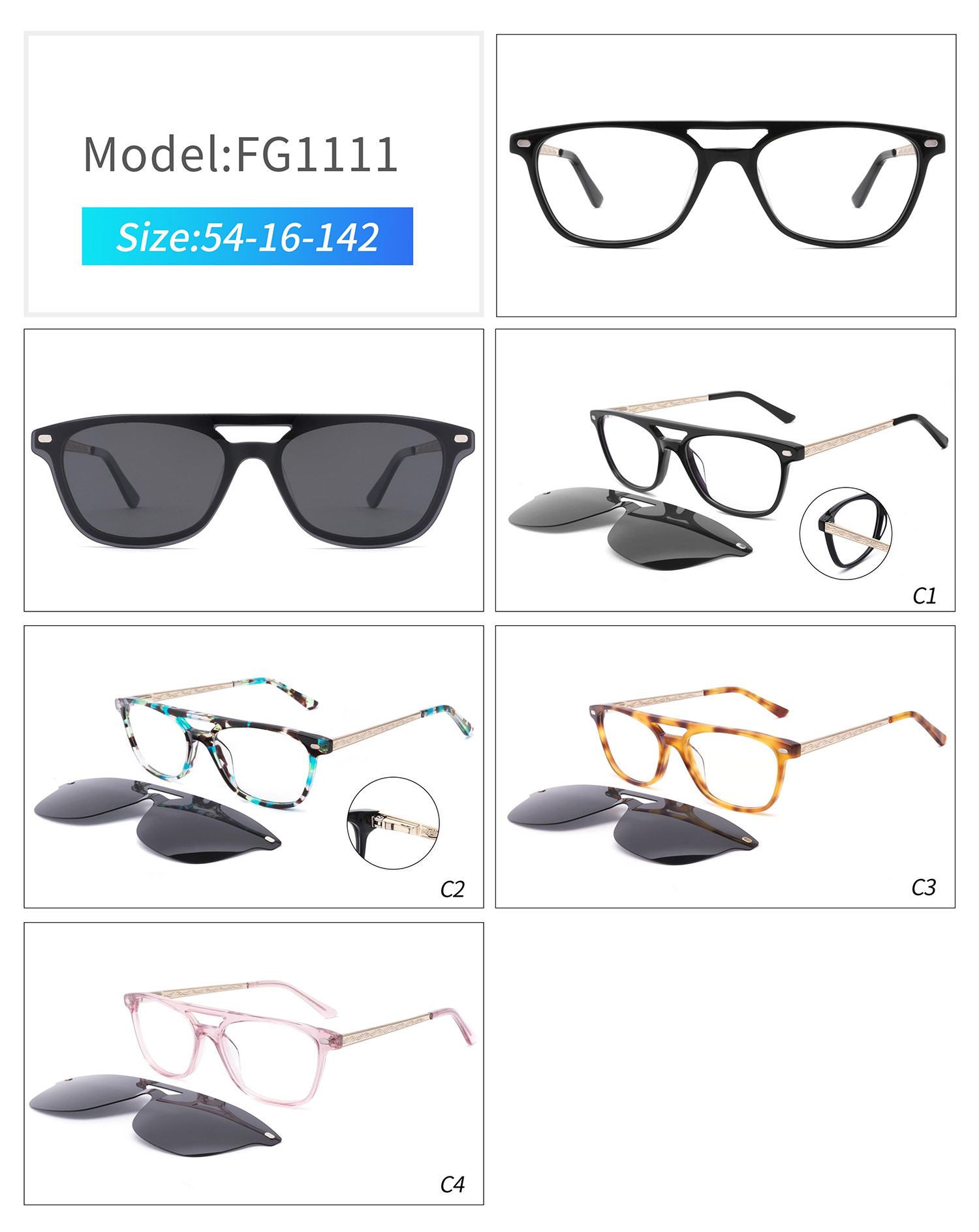 FG1111  Acetate clip on